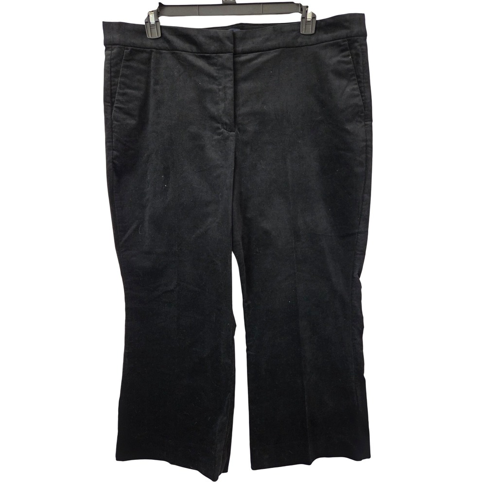 J.Crew Velvt Kelsey Kickout Crop‎ Flare Pant Women 18 Black NWT $148 CO121